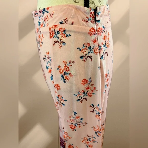 Charlotte Russe Pink Burgundy Floral Maxi Skirt Rayon Boho XL Extra Large GUC - Picture 4 of 15